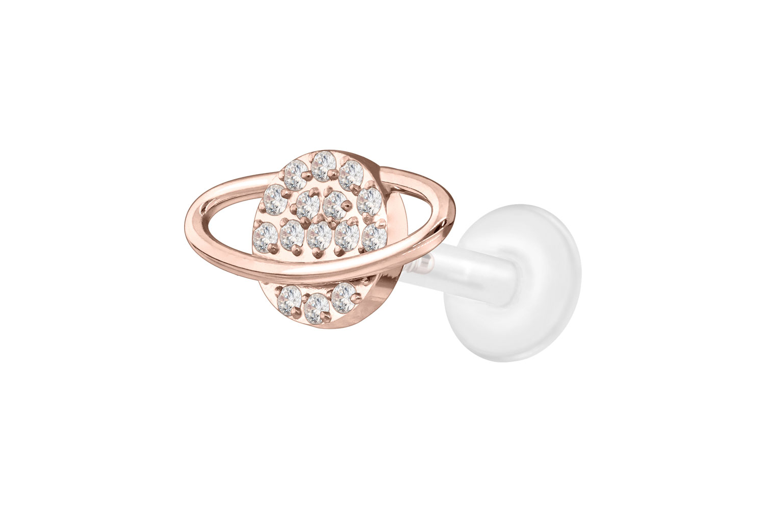 PTFE Labret Piercing mit Innengewinde + Titan-Aufsatz KRISTALLPLANET